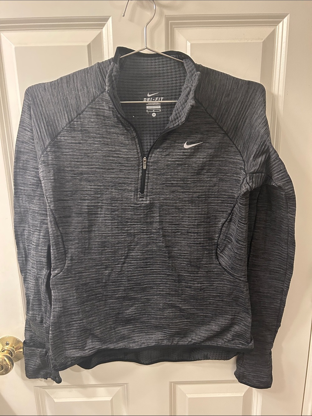 Nike Black Heathered Dri-FIT Quarter Zip Pullover